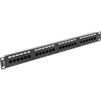 NET Lanberg Patch panel 24 port 1U 19" CAT.6 fekete