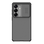 NILLKIN CAMSHIELD PRO műanyag telefonvédő (ütésállóság, kameravédő, mágneses, csíkos) ÁTLÁTSZÓ/FEKETE