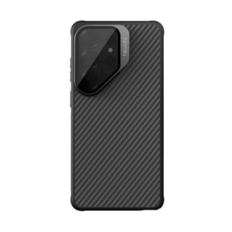 NILLKIN CARBOPROP szilikon telefonvédő (ütésállóság, aramid bevonat, kitámasztó, karbon minta) ÁTLÁTSZÓ/FEKETE
