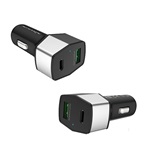 NILLKIN CELERITY autós töltő USB+Type-C aljzat 12W, PD gyorstöltő 3.0, EZÜST