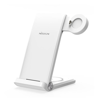 NILLKIN POWERTRIO asztali töltőállvány 3in1 15W, Garmin Watch töltő, FEHÉR