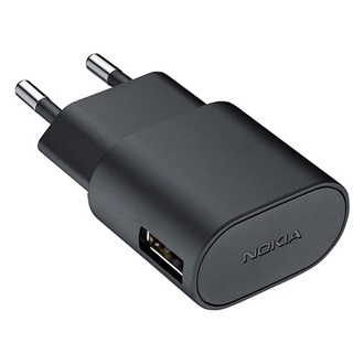 NOKIA hálózati töltő USB aljzat (7.5W + microUSB kábel) FEKETE