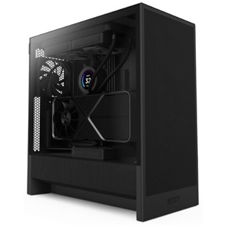 NZXT H5 Flow (2024) táp nélküli ablakos Mid Tower számítógépház fekete