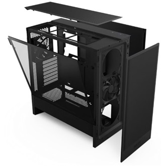 NZXT H5 Flow (2024) táp nélküli ablakos Mid Tower számítógépház fekete