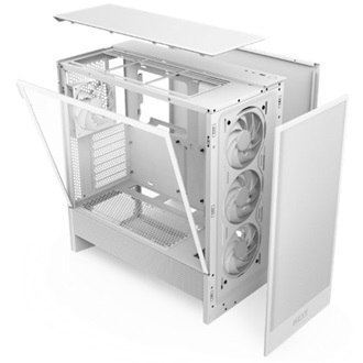 NZXT H5 Flow RGB (2024) táp nélküli ablakos Mid Tower számítógépház fehér