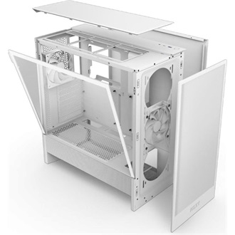 NZXT H5 Flow táp nélküli ablakos Mid Tower számítógépház fehér