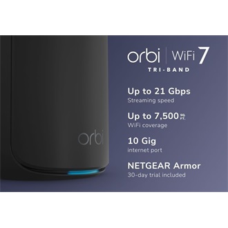 Netgear 3-SET ORBI 870 WIFI 7 MESH TRI-BAND BLACK  21 GBIT/S