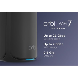 Netgear MESH-SATELLITE ORBI 870 WIFI 7 TRI-BAND BLACK  21 GBIT/S