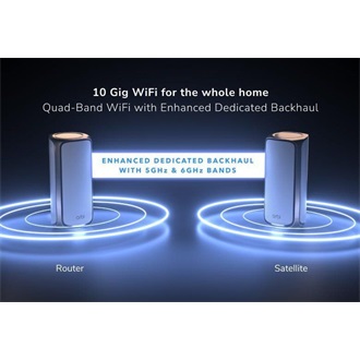 Netgear ORBI 970 MESH-WIFI-7-SET OF 2 QUAD-BAND-MESH BLACK