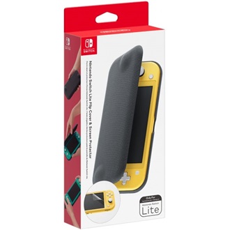 Nintendo Switch Lite Flip Cover & Creen Protector játékkonzol gaming kijelzővédő / tok szürke
