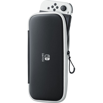 Nintendo Switch OLED Carrying Case & Screen Protect játékkonzol gaming tok + kijelzővédő fekete-fehér