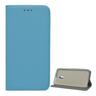 Nokia 2.1 Gigapack tok álló, bőr hatású FLIP, rombusz, VILÁGOSKÉK