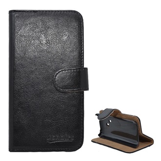 Nokia 220 Gigapack tok álló, bőr hatású FLIP, asztali tartó, FEKETE