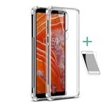 Nokia 3.1 Plus IMAK szilikon telefonvédő ütésállóság, légpárnás sarok + képernyővédő fólia, ÁTLÁTSZÓ