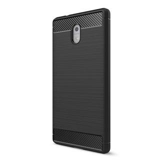 Nokia 3 Gigapack szilikon telefonvédő ütésállóság, karbon minta, FEKETE