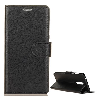 Nokia 5.1 Gigapack tok álló, bőr hatású FLIP, prémium, FEKETE