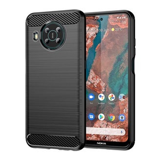 Nokia X10 Gigapack szilikon telefonvédő ütésállóság, karbon minta, FEKETE