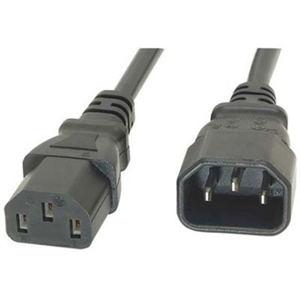 OEM C14 -> C13 M/F tápkábel 1.8m fekete