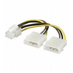 OEM 2db Molex Power 4pin -> Power 6pin M/F adapter