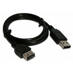 OEM USB-A 2.0 - USB-A 2.0 M/F adatkábel hosszabbító 0.6m fekete