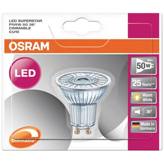 Osram Superstar PAR16 50 dim 36° GU10 LED fényforrás