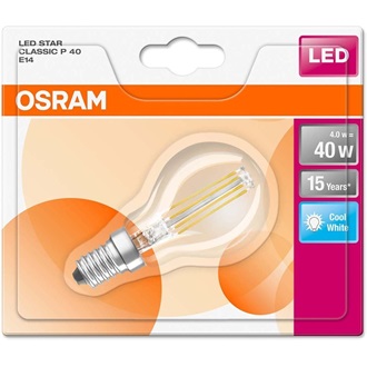 Osram Star 470lm természetes-fehér E14 kis gömb LED fényforrás
