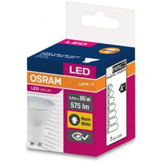 Osram Value 575lm meleg-fehér GU10 spotlight LED fényforrás