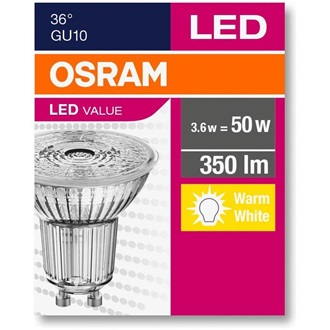 Osram Value 350lm meleg-fehér GU10 spotlight LED fényforrás