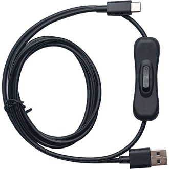 Obsbot USB-C -> USB-A 2.0 M/M adatkábel 1.5m fekete KI/BE kapcsolóval