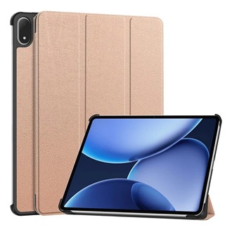 OnePlus Pad 3 GIGAPACK Tok álló, bőr hatású aktív FLIP, asztali tartó, ROZÉARANY