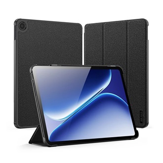 OnePlus Pad Go 2 5G / Pad Go 2 WiFi DUX DUCIS DOMO tok álló, bőr hatású aktív FLIP, textil minta, FEKETE