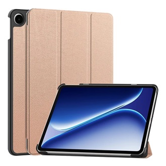 OnePlus Pad Go 2 5G / Pad Go 2 WiFi GIGAPACK Tok álló, bőr hatású aktív FLIP, asztali tartó, ROZÉARANY