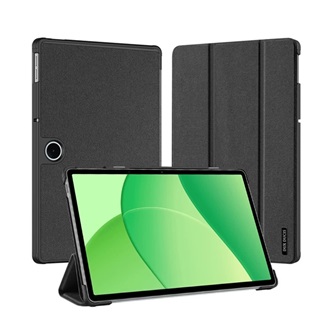 OnePlus Pad Lite DUX DUCIS DOMO tok álló, bőr hatású aktív FLIP, textil minta, FEKETE