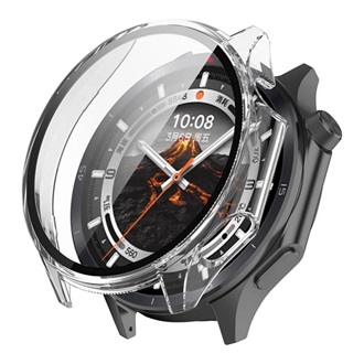 OnePlus Watch 3 43mm GIGAPACK Műanyag keret BUMPER, ütésállóság + kijelzővédő üveg, ÁTLÁTSZÓ