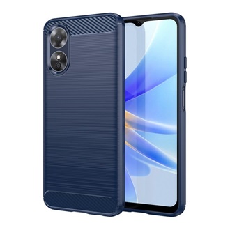 Oppo A17 Gigapack szilikon telefonvédő ütésállóság, karbon minta, SÖTÉTKÉK