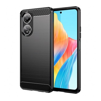 Oppo A58 4G Gigapack Szilikon telefonvédő ütésállóság, karbon minta, FEKETE