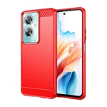 Oppo A79 5G MOFI szilikon telefonvédő ütésállóság, karbon minta, PIROS