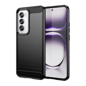 Oppo Reno 12 Pro 5G GIGAPACK Szilikon telefonvédő ütésállóság, karbon minta, FEKETE