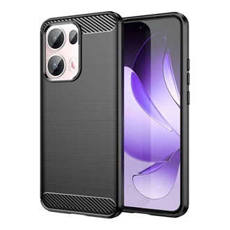 Oppo Reno 13 Pro GIGAPACK Szilikon telefonvédő ütésállóság, karbon minta, FEKETE