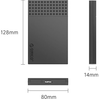 Orico 2526U3-V1-BK-EP 2.5" SATA3 USB3.0 külső ház fekete