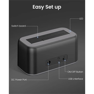 Orico 6819C3-V1-EU-BK-HW 2.5/3.5" SATA3 USB-A 3.2 Gen2×1 USB-C 3.2 Gen2×1 dokkoló fekete