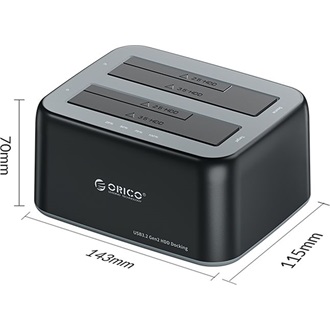 Orico 6829C3-C-EU-BK 2.5/3.5" SATA3 USB-A 3.2 Gen2×1 USB-C 3.2 Gen2×1 dokkoló fekete