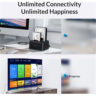 Orico 6829C3-V1-EU-BK 2.5/3.5" SATA3 USB-A 3.2 Gen2×1 USB-C 3.2 Gen2×1 dokkoló fekete