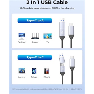 Orico ACOM2-U4-GY M.2 2280 PCIe NVMe USB4 Thunderbolt külső ház szürke