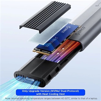 Orico AXM2S-G2-V1-GY M.2 2280 PCIe NVMe USB-A 3.2 Gen2×1 USB-C 3.2 Gen2×1 külső ház