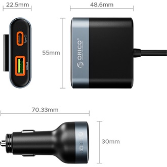 Orico CC-98AC-BK-BP 98W univerzális autós töltő adapter fekete