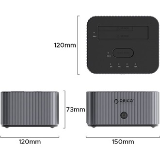 Orico IT28E-C-EU-GY M.2/2.5"/3.5" PCIe NVMe / SATA3 USB-A 3.2 Gen2×1 USB-C 3.2 Gen2×1 külső ház szürke
