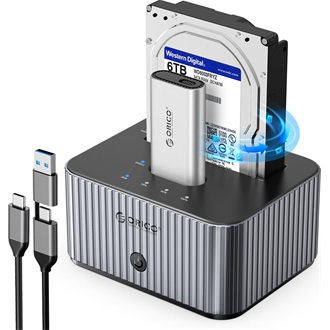 Orico IT28E-C-EU-GY M.2/2.5"/3.5" PCIe NVMe / SATA3 USB-A 3.2 Gen2×1 USB-C 3.2 Gen2×1 külső ház szürke