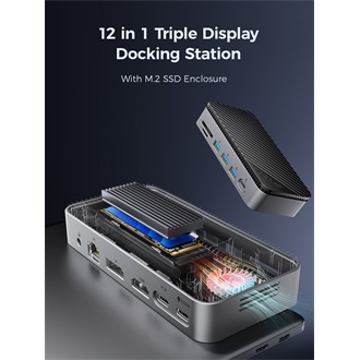 Orico M2P11-BK 12-port M.2 NVMe 100W USB-C dokkoló szürke