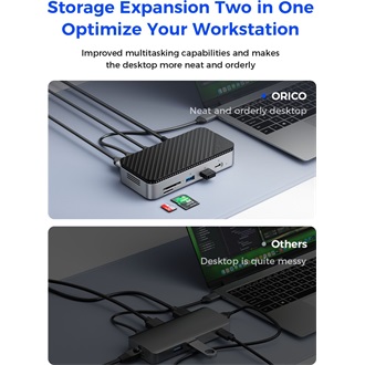 Orico M2P11-BK 12-port M.2 NVMe 100W USB-C dokkoló szürke